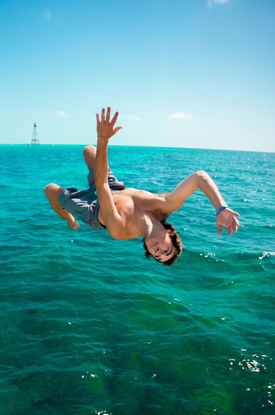 Boy having fun at the water in Islamorada